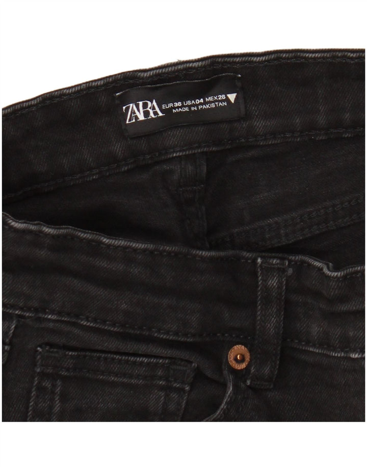 Zara Dame Flared Jeans EU 36 XS W26 L25 Sort