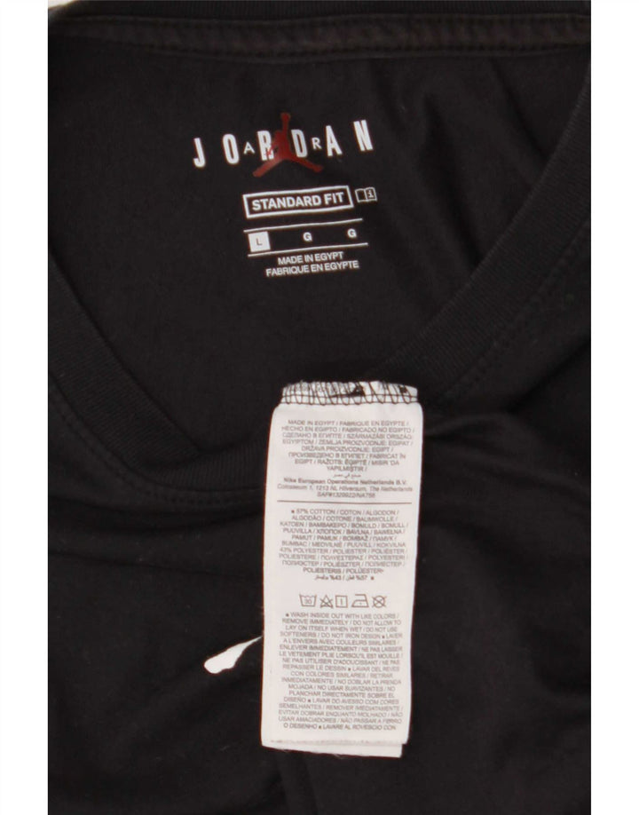 Jordan Herre T-Shirt Top Stor Sort Bomuld