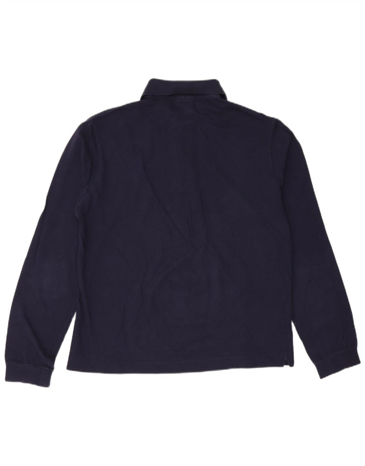 LACOSTE Langærmet poloshirt til mænd str. 4 Medium marineblå bomuld