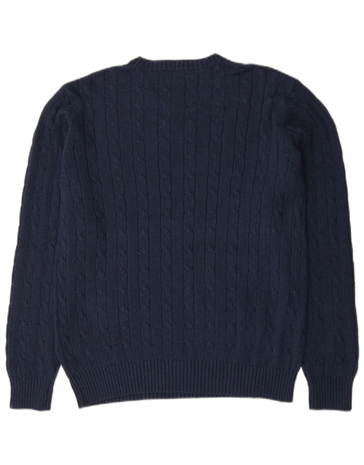 Marks & Spencer Herre Blue Harbor Crew Neck Jumper Sweater Large Navy Blue