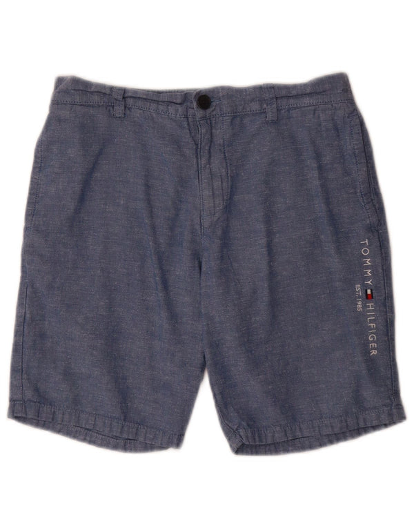 Tommy Hilfiger drenge grafiske chinoshorts 13-14 år W26 blå bomuld