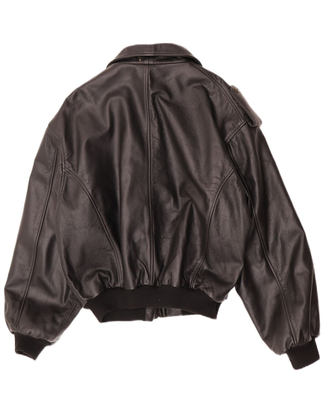 Vintage herre imiteret læder militærjakke IT 48/50 Medium Sort