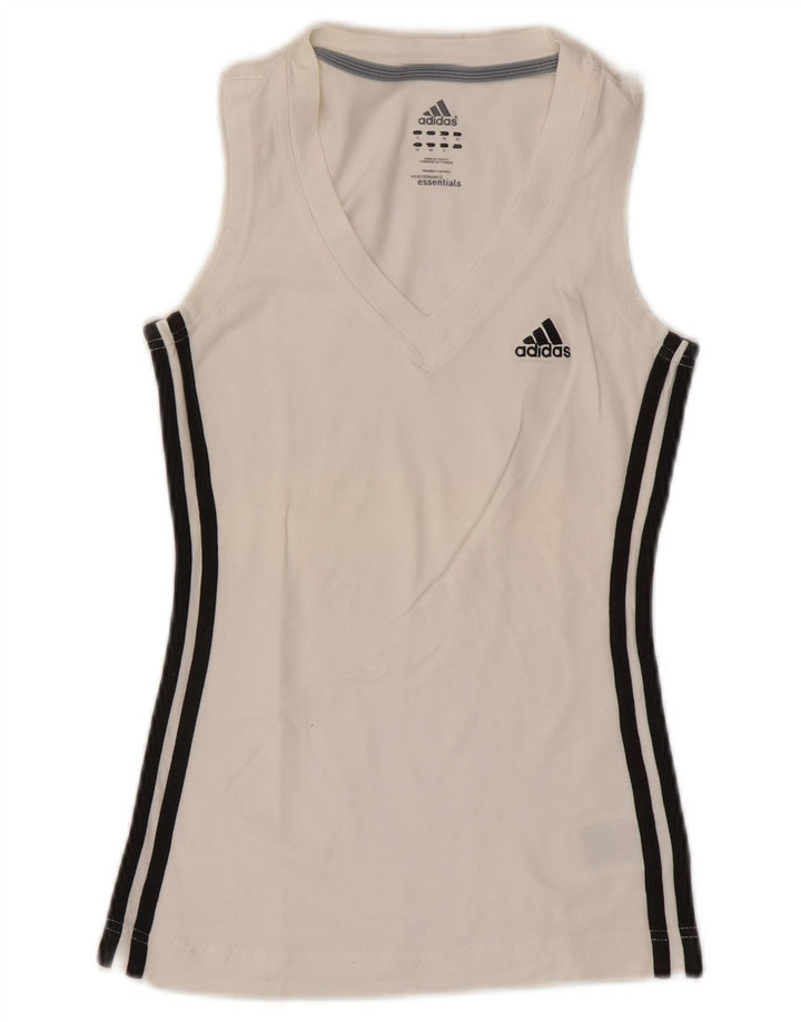 Adidas Damevest Top UK 8 Small White Bomuld