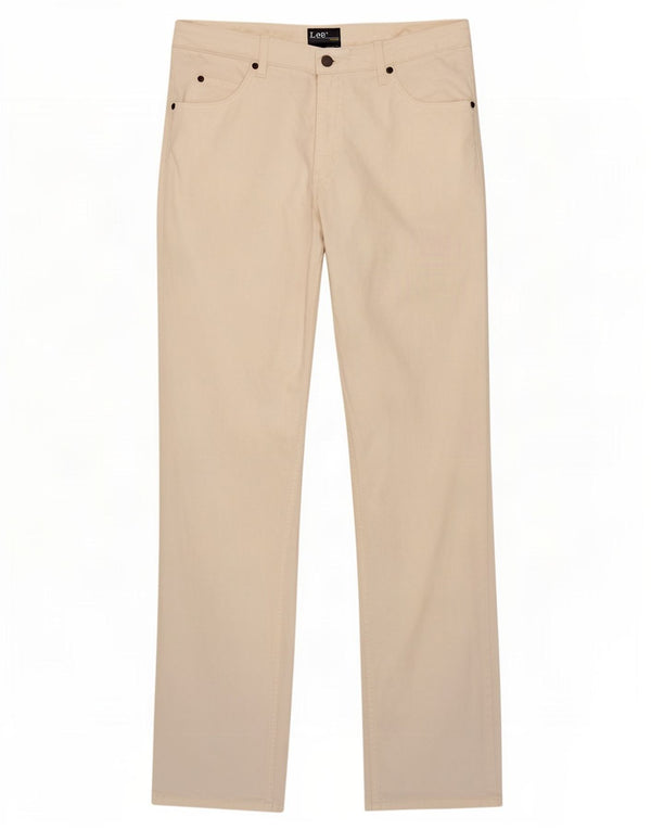 Lee Mens Brooklyn Straight Jeans W32 L34 Hvid Bomuld