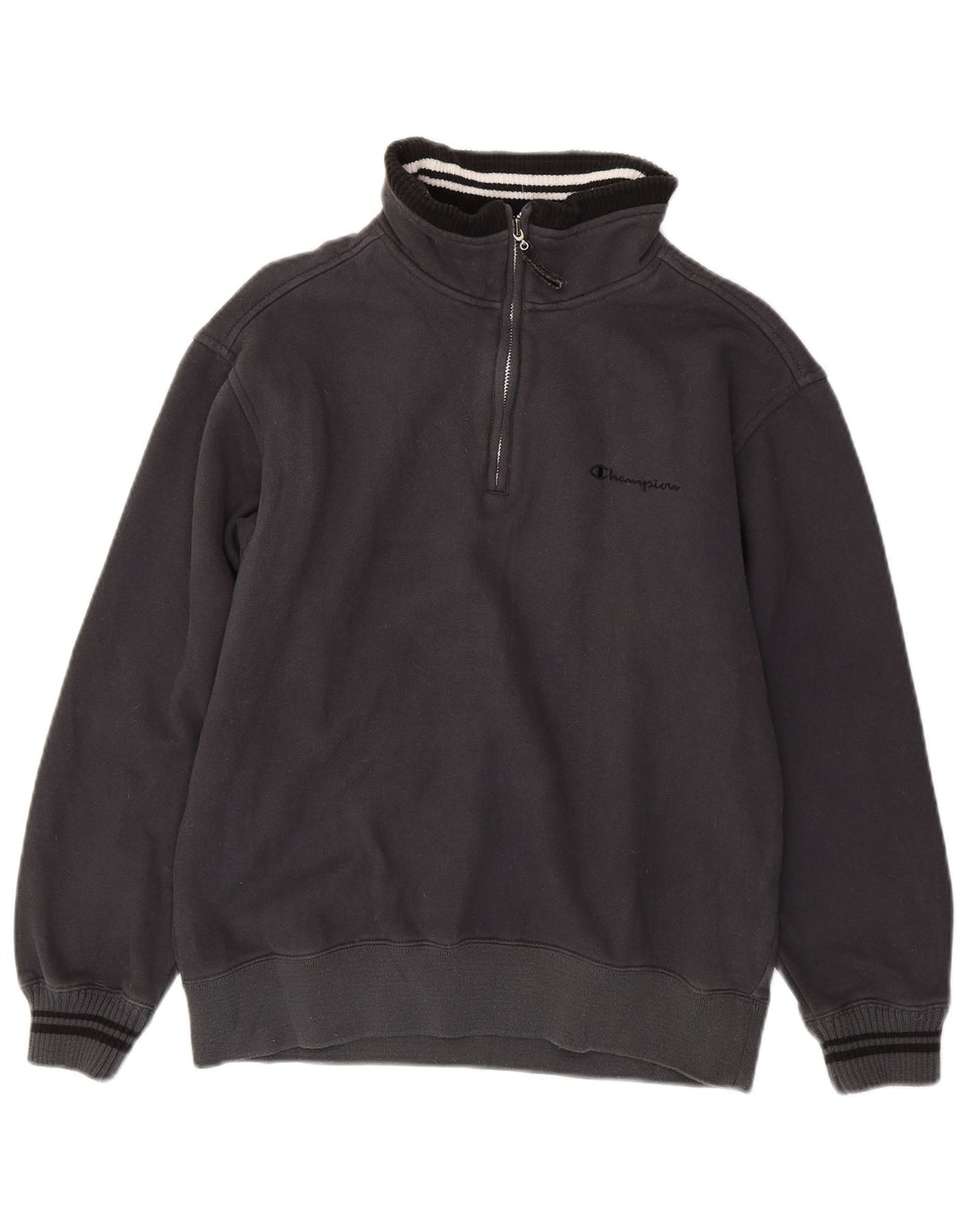 Champion Herre Zip Neck Sweatshirt Jumper lille grå bomuld