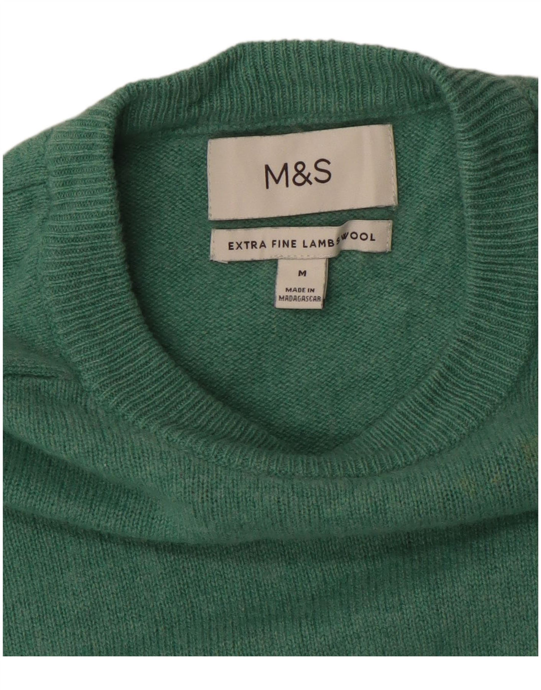 MARKS & SPENCER Dame sweater med rund hals DK 14 Medium Grøn