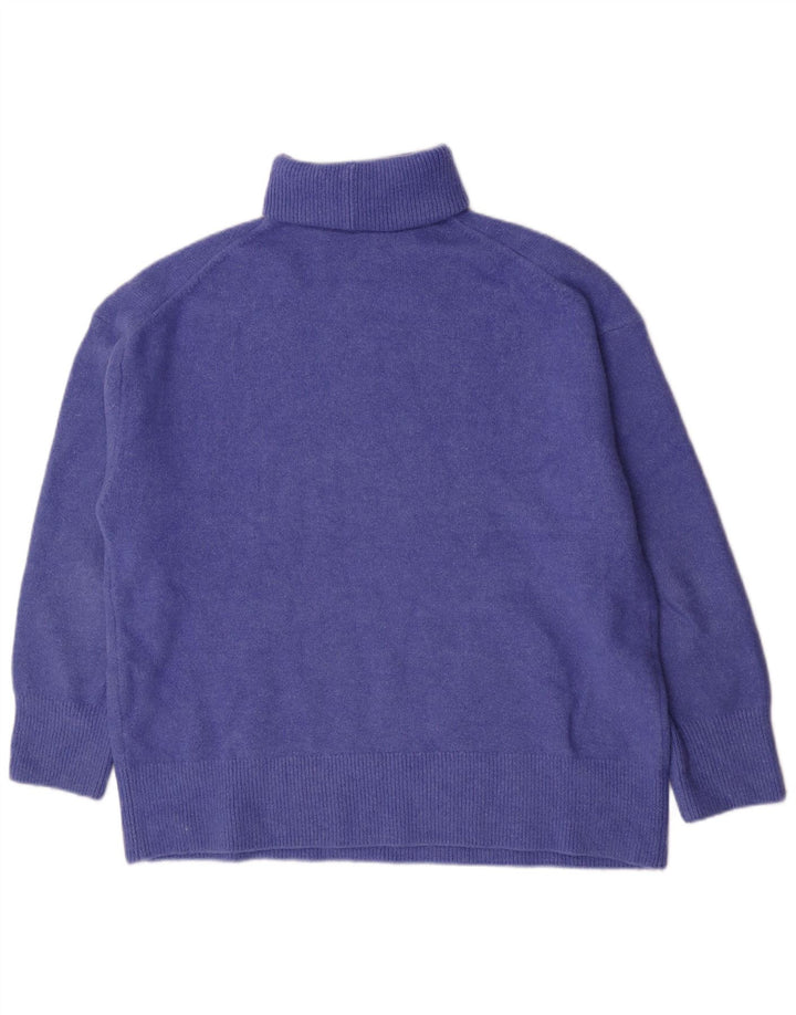 Zara Dame Oversized Roll Neck Jumper Sweater UK 14 Medium Lilla Akryl