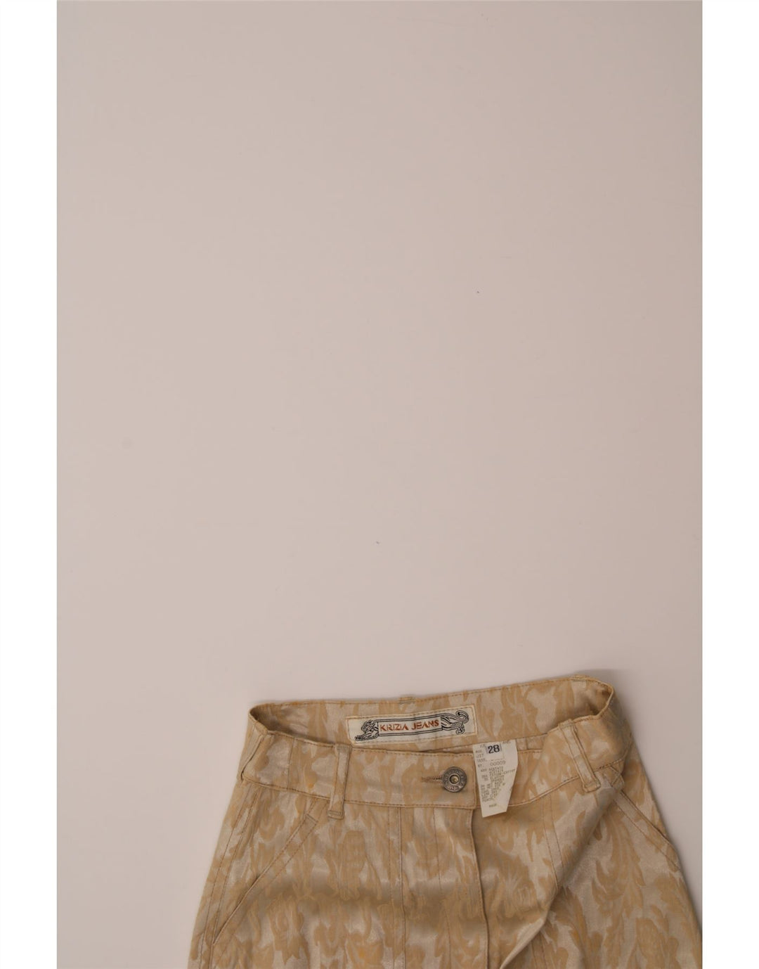 KRIZIA Womens Maxi Skirt W28 Medium Beige Floral Acetate Vintage Krizia and Second-Hand Krizia from Messina Hembry 