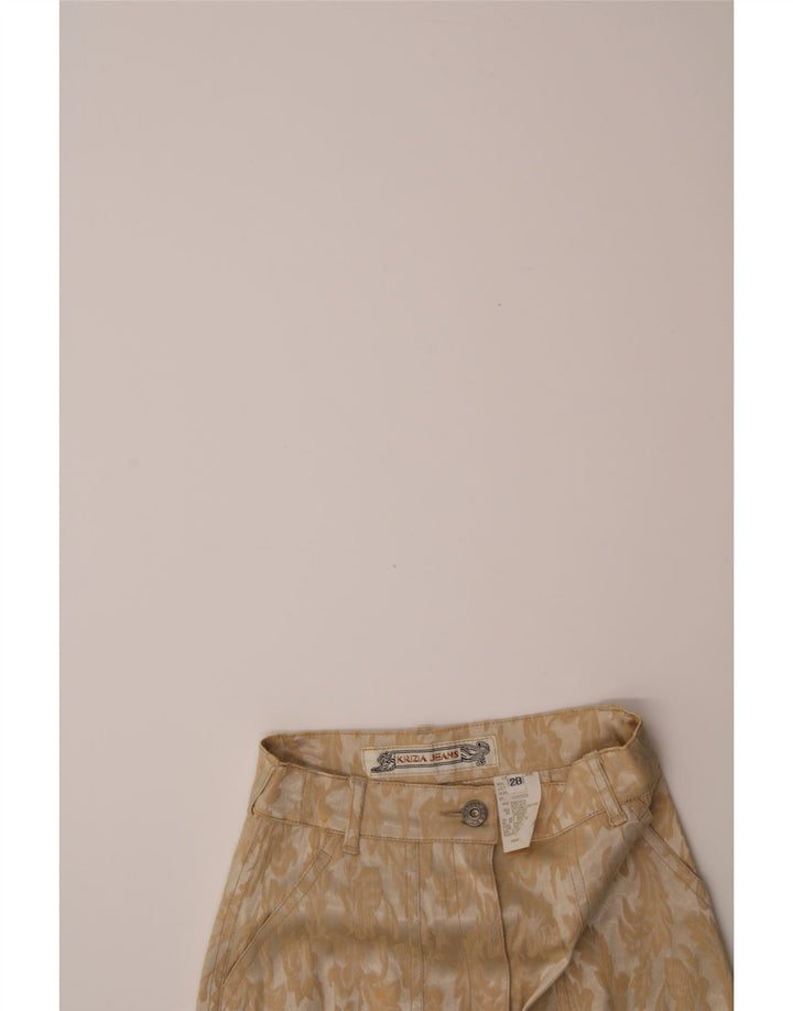 KRIZIA Womens Maxi Skirt W28 Medium Beige Floral Acetate Vintage Krizia and Second-Hand Krizia from Messina Hembry 