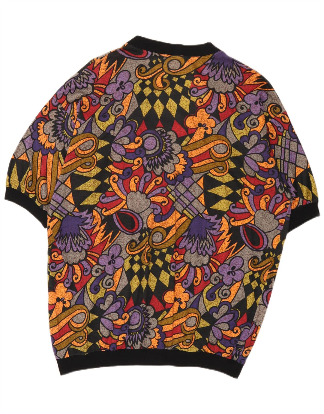 Vintage Kvinders Oversized Cardigan Top UK 16 Stor Flerfarvet Geometrisk