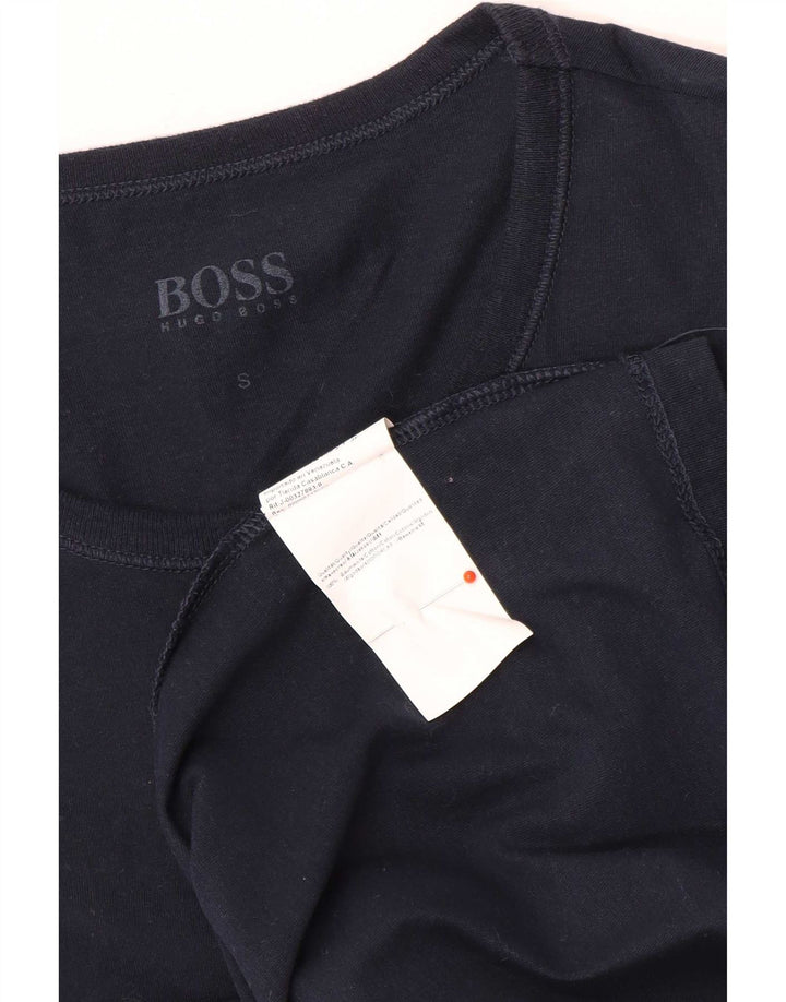 Hugo Boss Herre T-shirt Top Lille marineblå bomuld