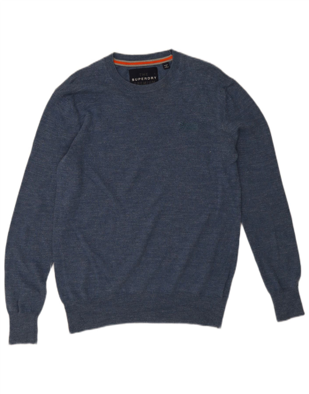 Superdry sweater med rund hals til mænd mellemblå bomuld