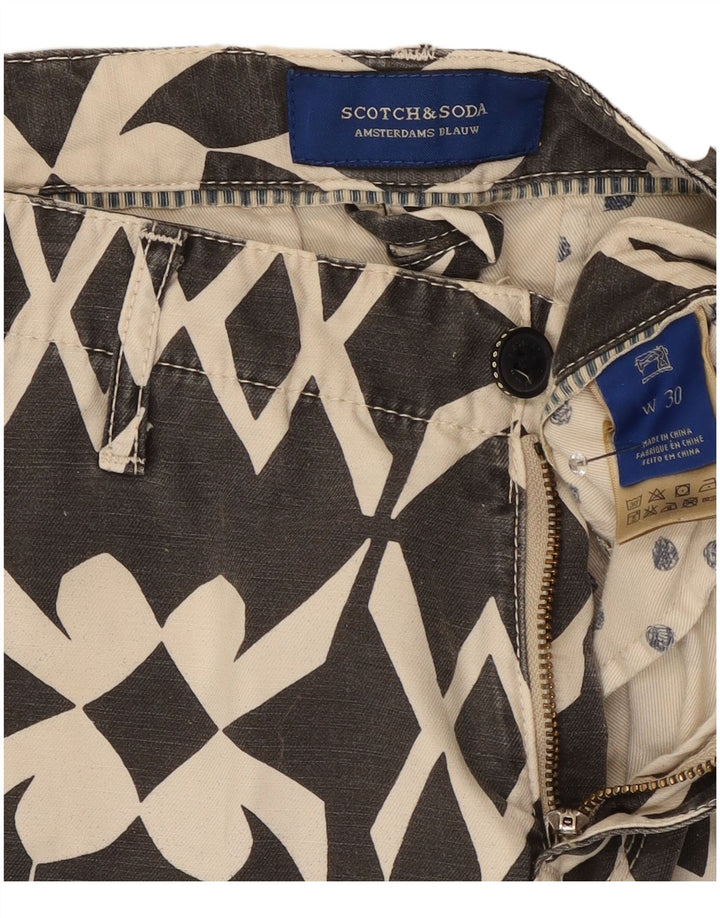 Scotch & Soda Herre Chino Shorts W30 Medium Grey Geometrisk Bomuld