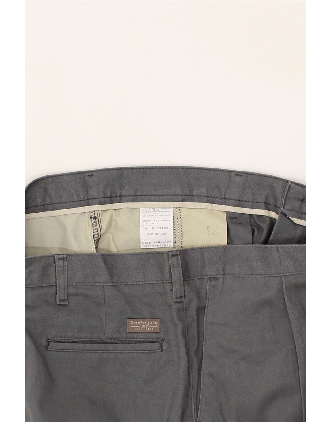 LEE Mens Pegged Chino Trousers W42 L30  Grey Cotton Vintage Lee and Second-Hand Lee from Messina Hembry 
