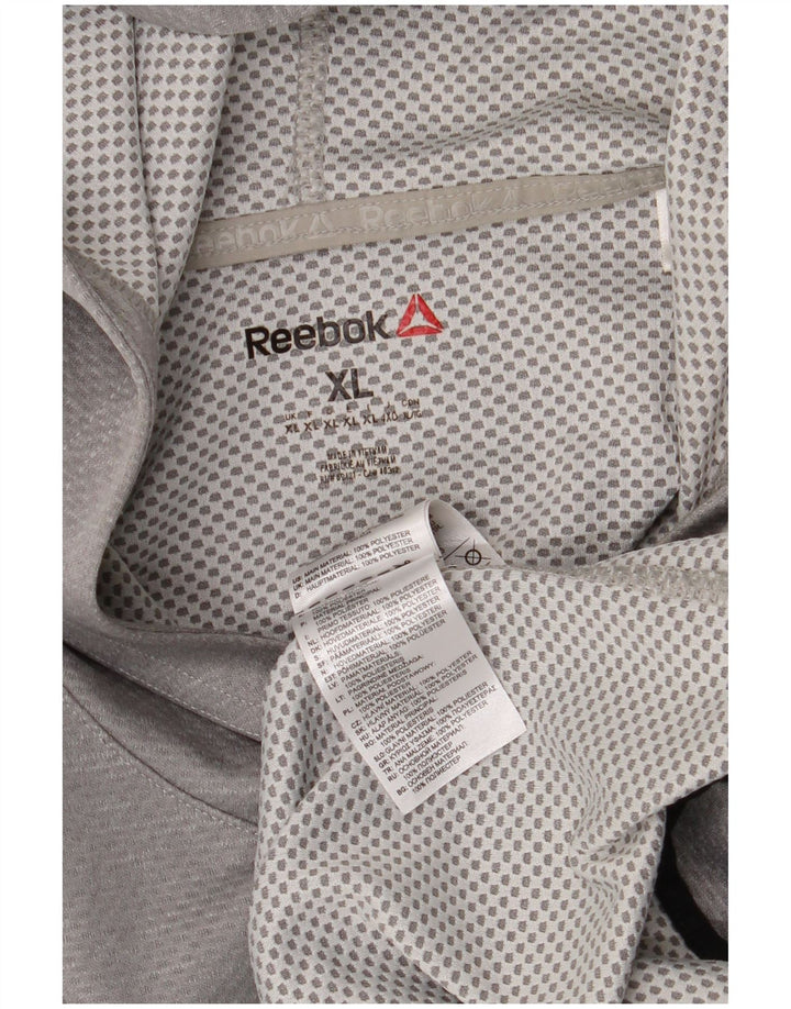REEBOK Grafisk hættetrøje til mænd XL Grå polyester