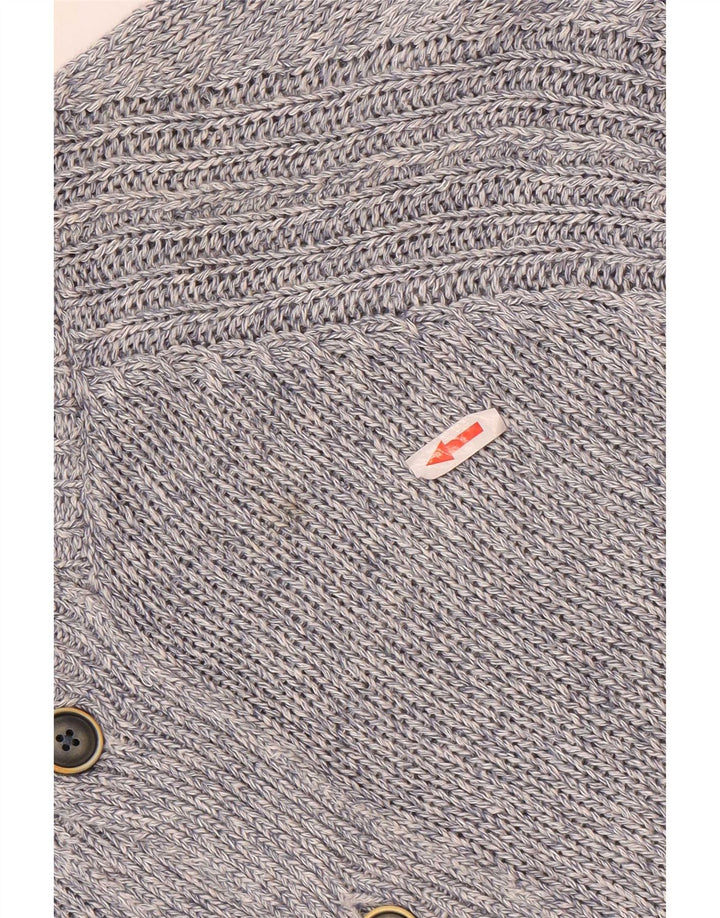 Massimo Dutti Herre Cardigan Sweater Stor Blå Flecked Linned