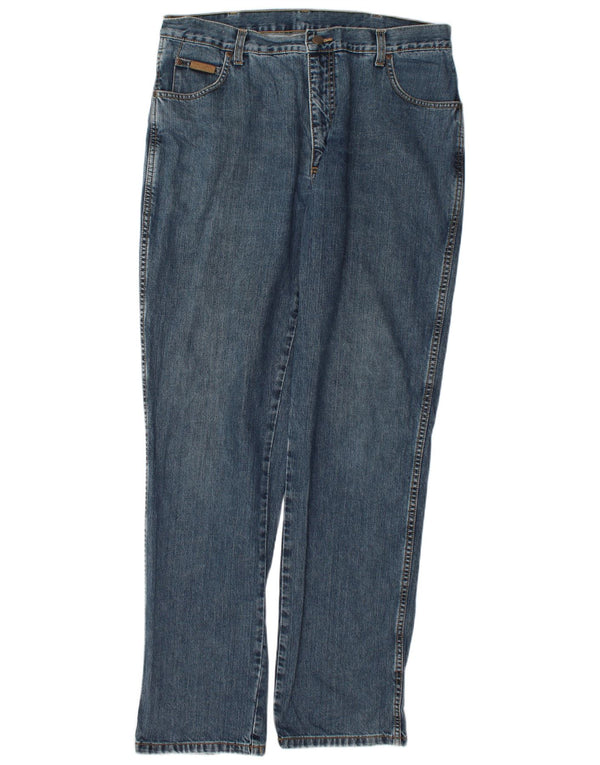 Wrangler Herre Texas Straight Jeans W38 L36 Blå Bomuld
