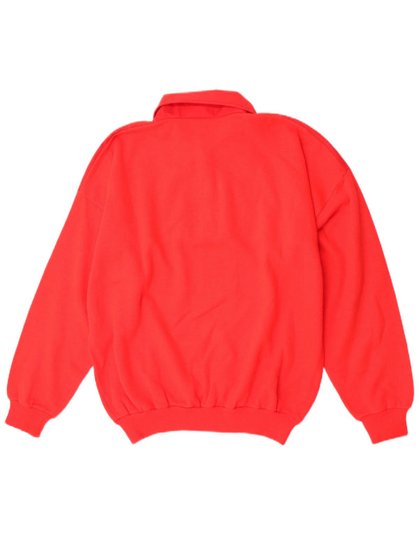 Vintage Polo-hals sweatshirt til mænd XL rød bomuld