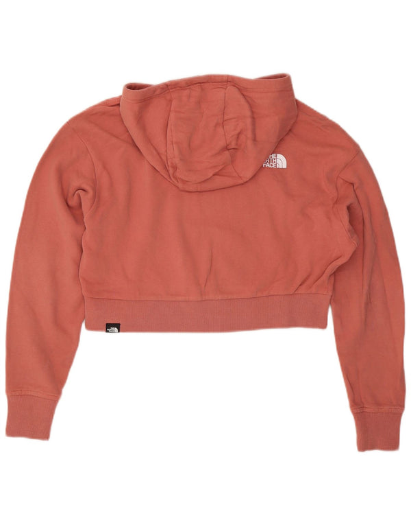 The North Face Womens Crop Oversized Hoodie Jumper UK 10 Small Pink Bomuld