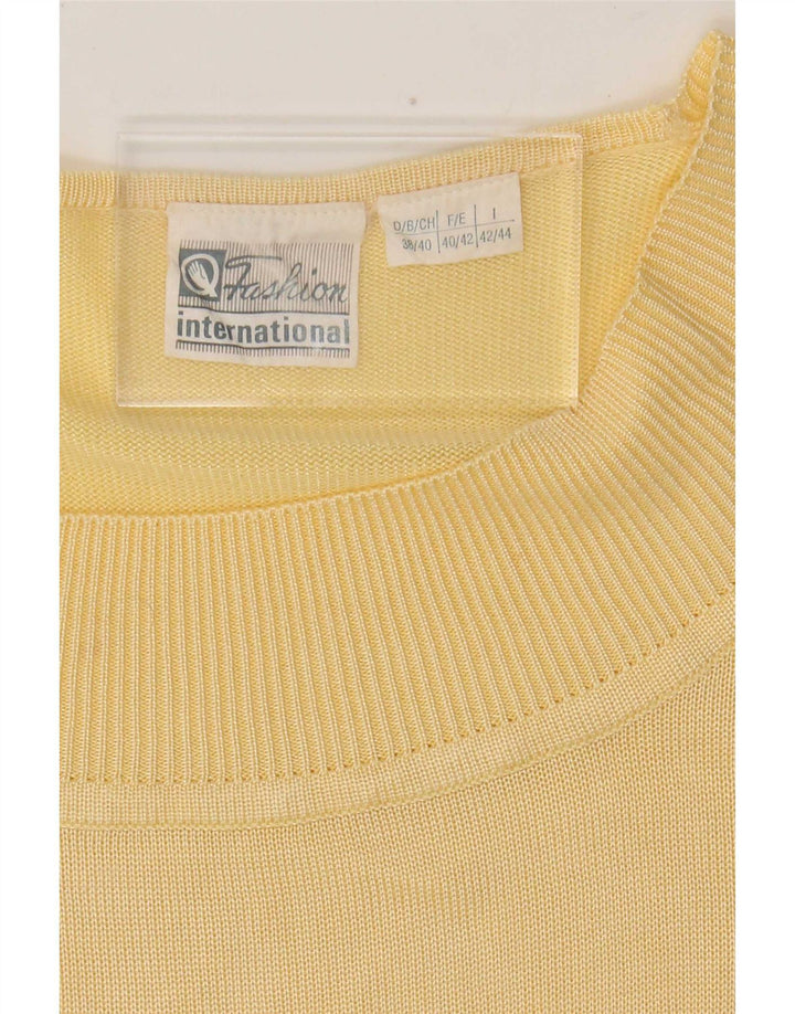 Vintage dametop Langærmet IT 42/44 Medium Yellow Viscose