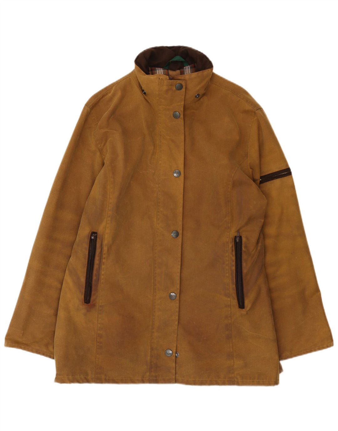 Hunter Womens Vokset Bomuldsjakke UK 16 Stor Beige Bomuld