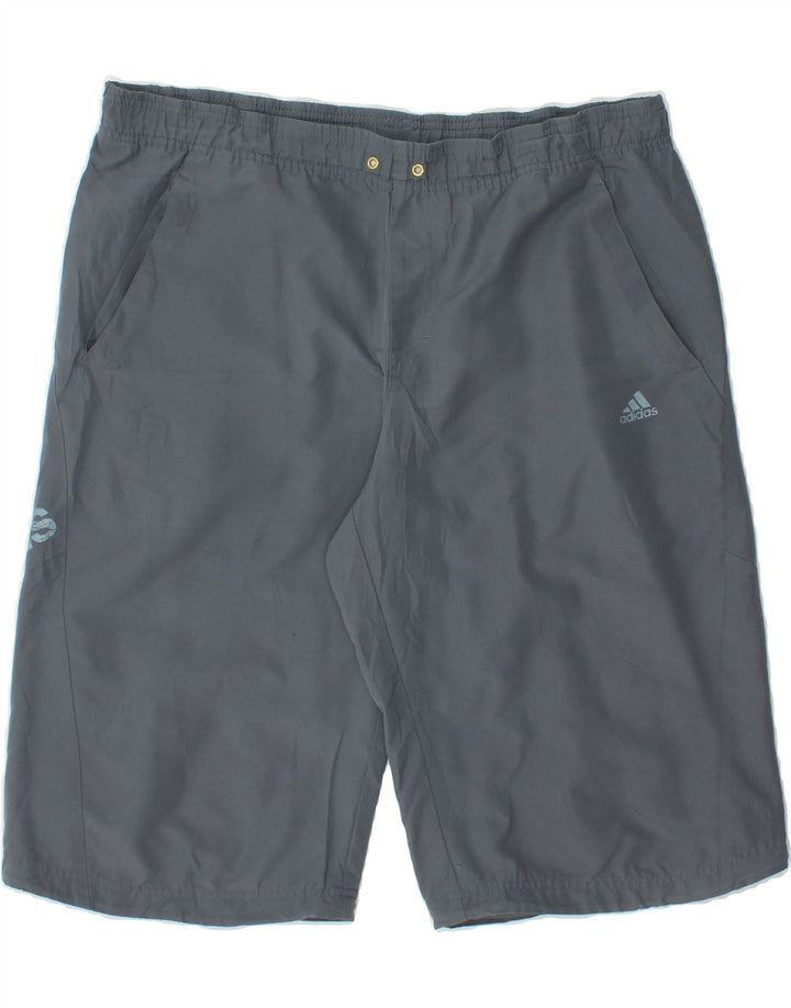 ADIDAS Mens Graphic Sport Shorts Medium  Grey Polyester Vintage Adidas and Second-Hand Adidas from Messina Hembry 