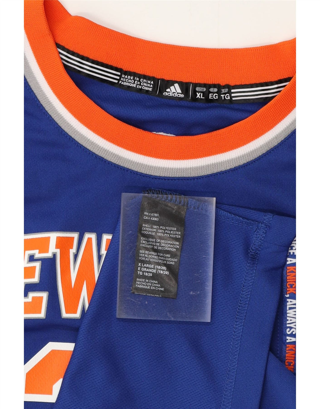 ADIDAS Herre New York Knicks Grafisk Vest Top XL Blå Polyester