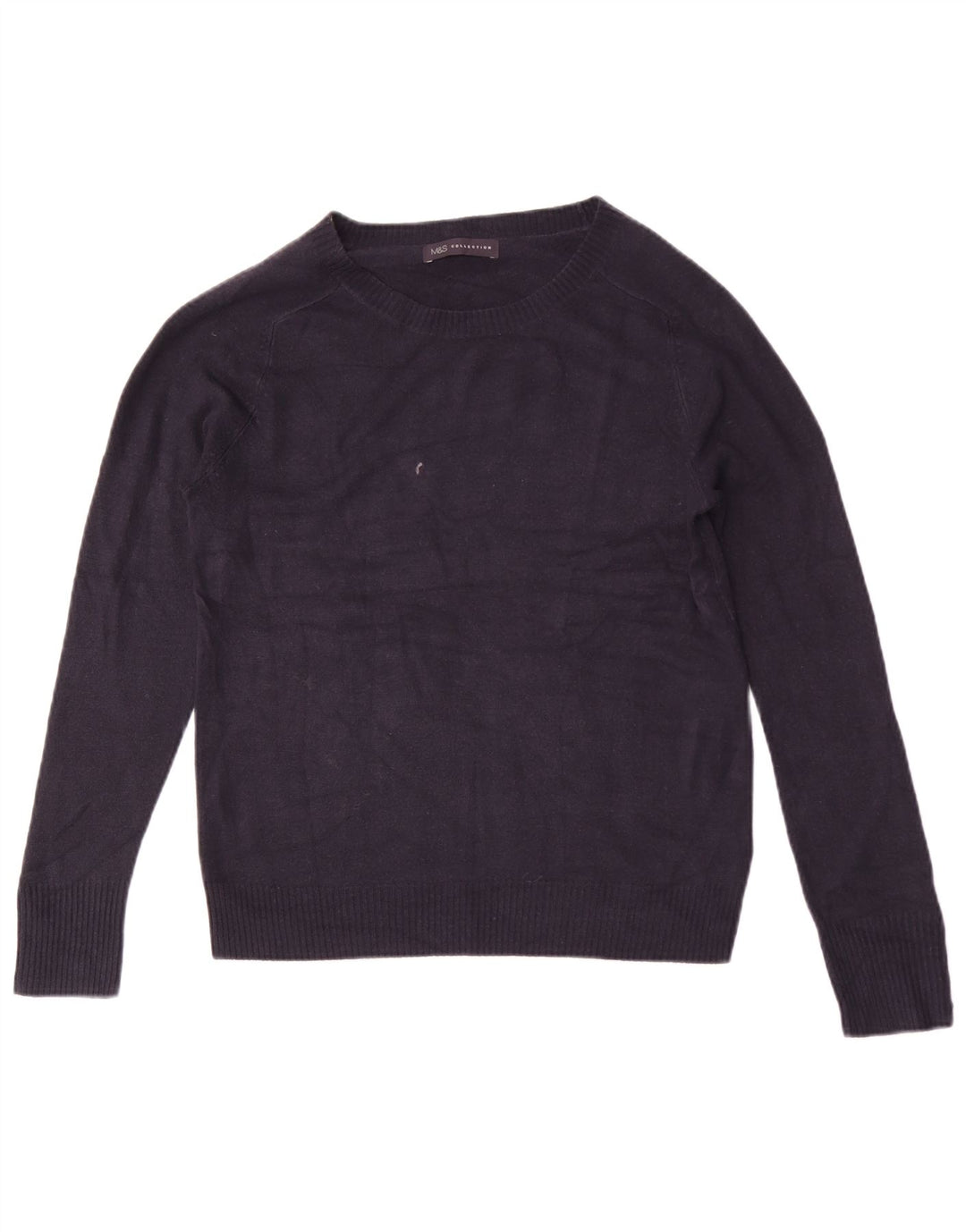 Marks & Spencer Dame Boat Neck Jumper Sweater UK 12 Medium Navy Blue