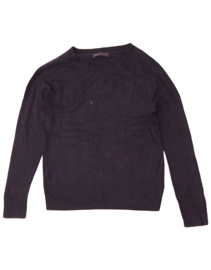 Marks & Spencer Dame Boat Neck Jumper Sweater UK 12 Medium Navy Blue