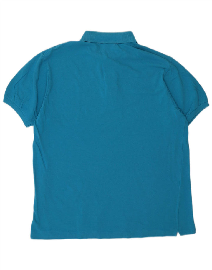 LACOSTE Mens Polo Shirt Size 5 Large Blue Cotton