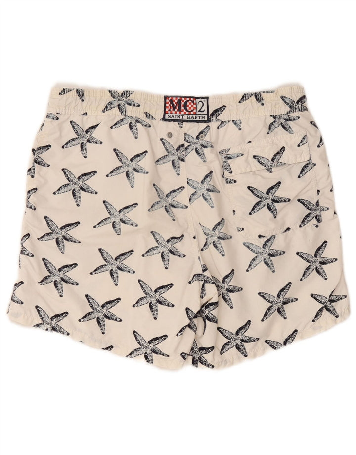 MC2 SAINT BARTH Badeshorts med abstrakt mønster til mænd mellem hvid