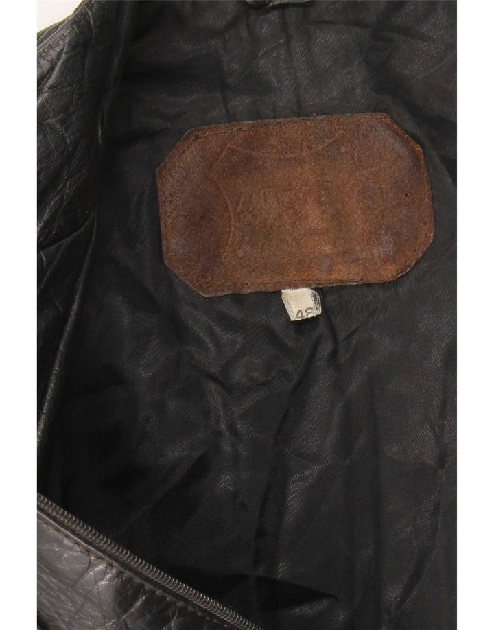Vintage dame læderjakke IT 48 XL Sort