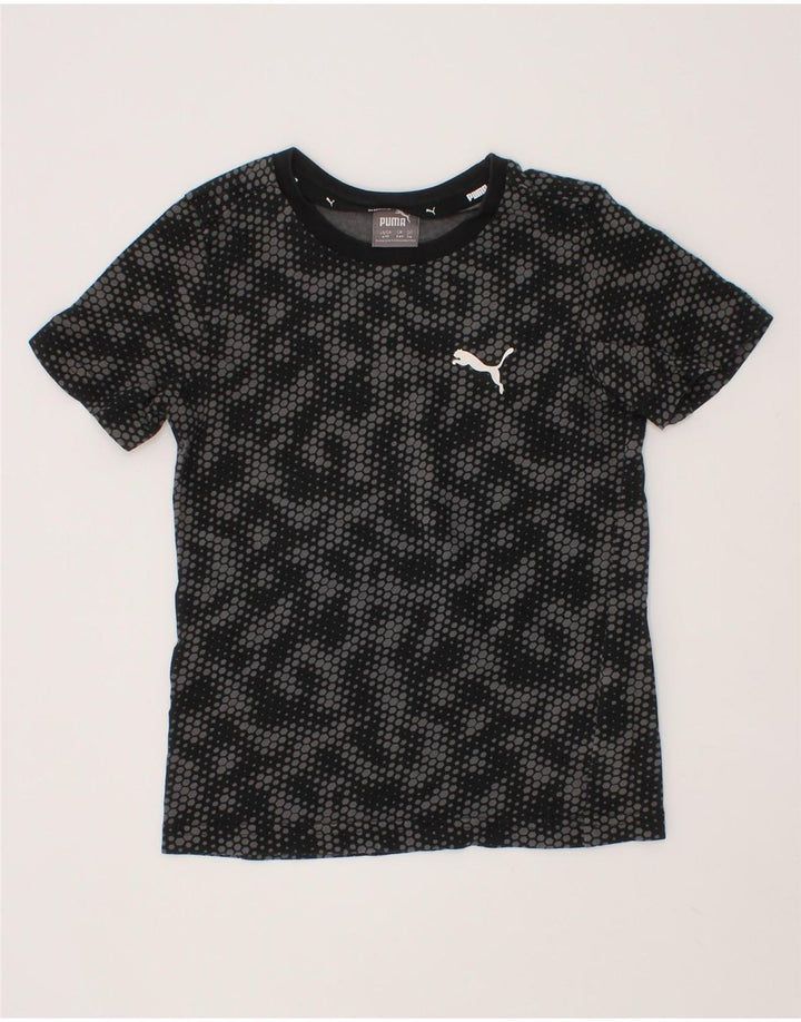 PUMA Boys T-Shirt Top 5-6 Years Black Geometric Cotton Vintage Puma and Second-Hand Puma from Messina Hembry 