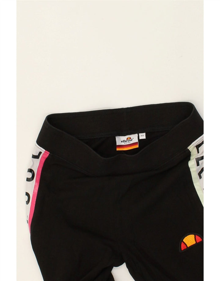 ELLESSE Womens Leggings UK 4 XS Black Cotton | Vintage Ellesse | Thrift | Second-Hand Ellesse | Used Clothing | Messina Hembry 