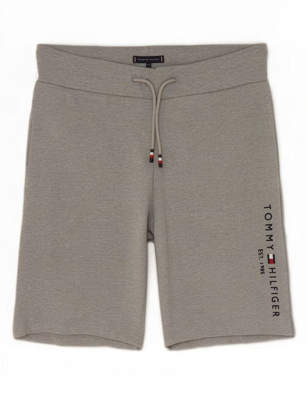 Tommy Hilfiger grafiske sportsshorts til drenge 13-14 år grå flækket bomuld