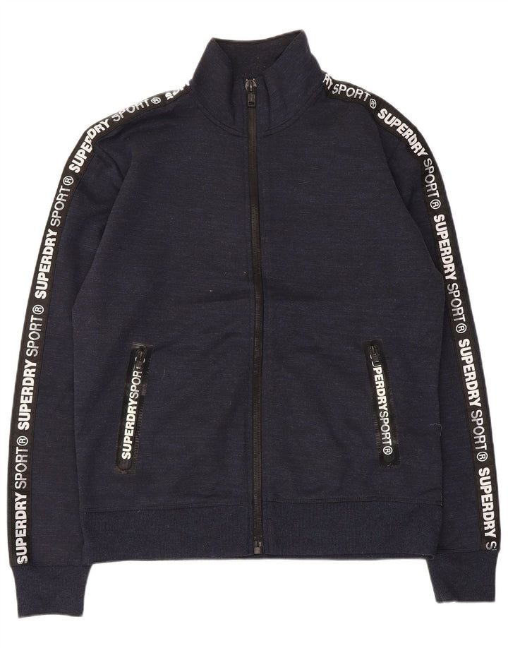 Superdry Grafisk træningsdragt topjakke til mænd XL Marineblå Flecked Polyester