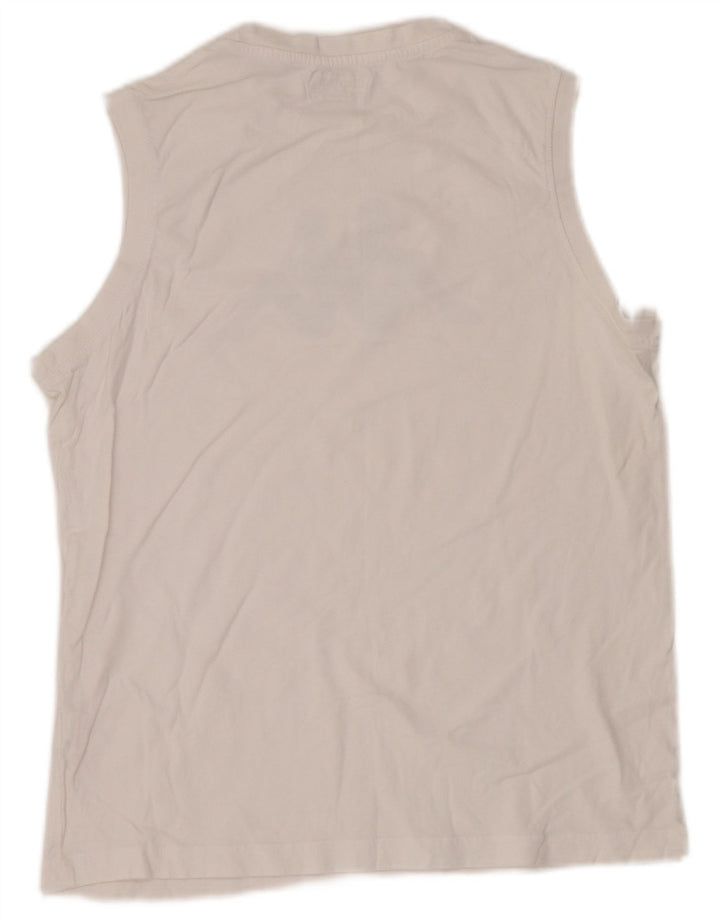 Kappa Herre Grafisk Vest Top Medium Hvid Bomuld