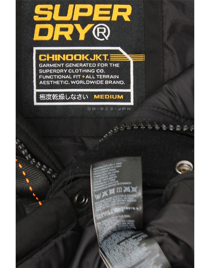 Superdry Polstret hættejakke til mænd UK 38 Medium Black Polyester
