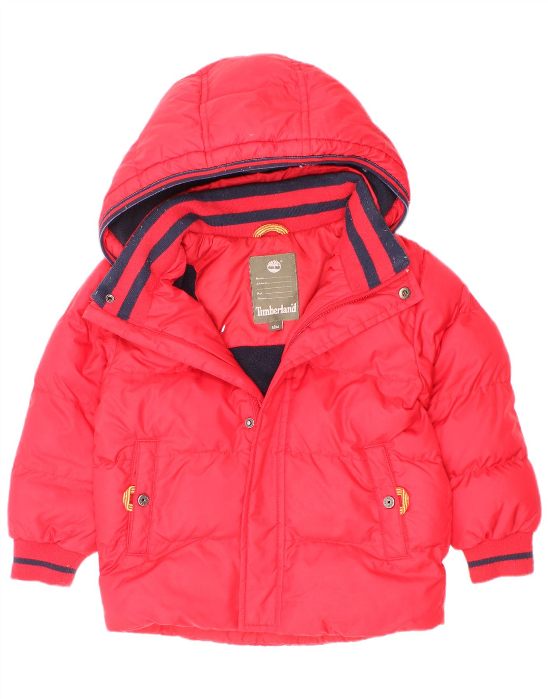 Timberland Boys Polstret Hættejakke 2-3 År Rød Polyester