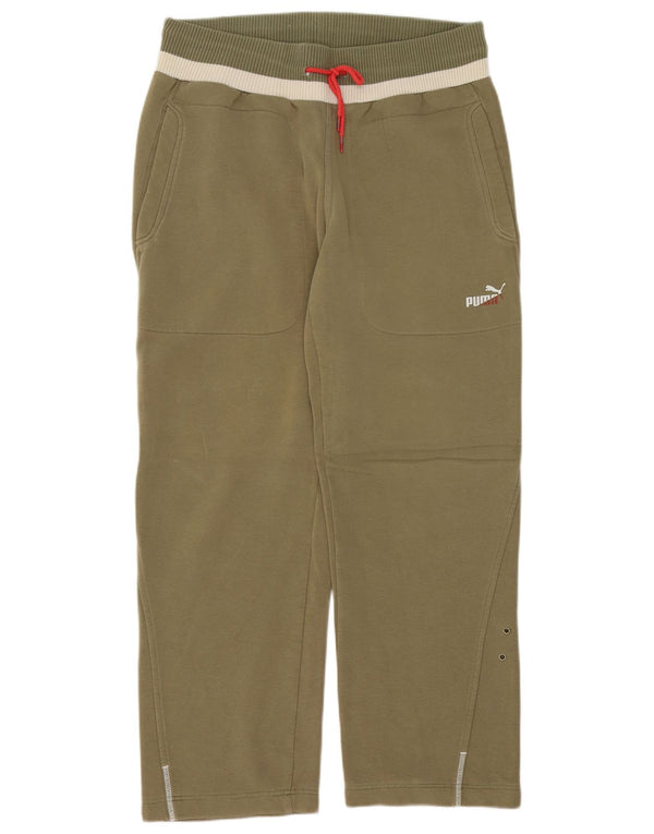 Puma Mens Tracksuit Trousers Medium  Khaki Colourblock