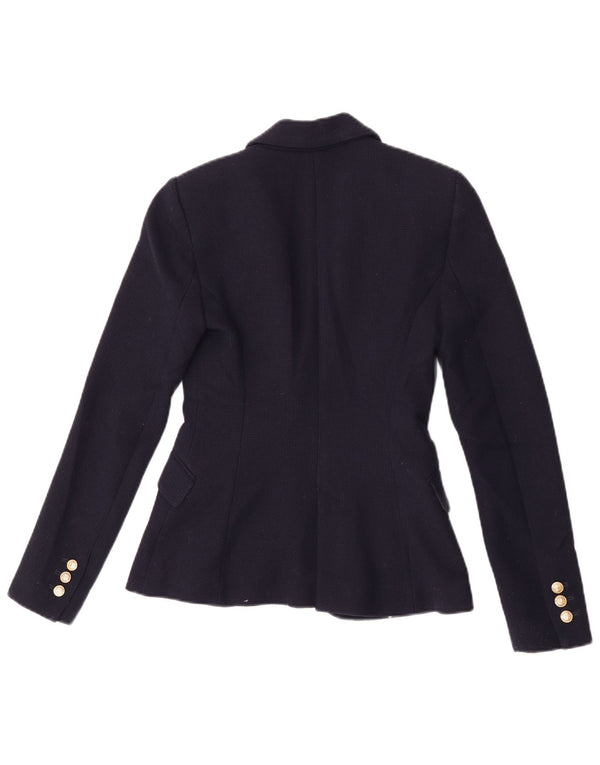Zara Dame 1-knaps blazerjakke UK 6 XS marineblå polyester