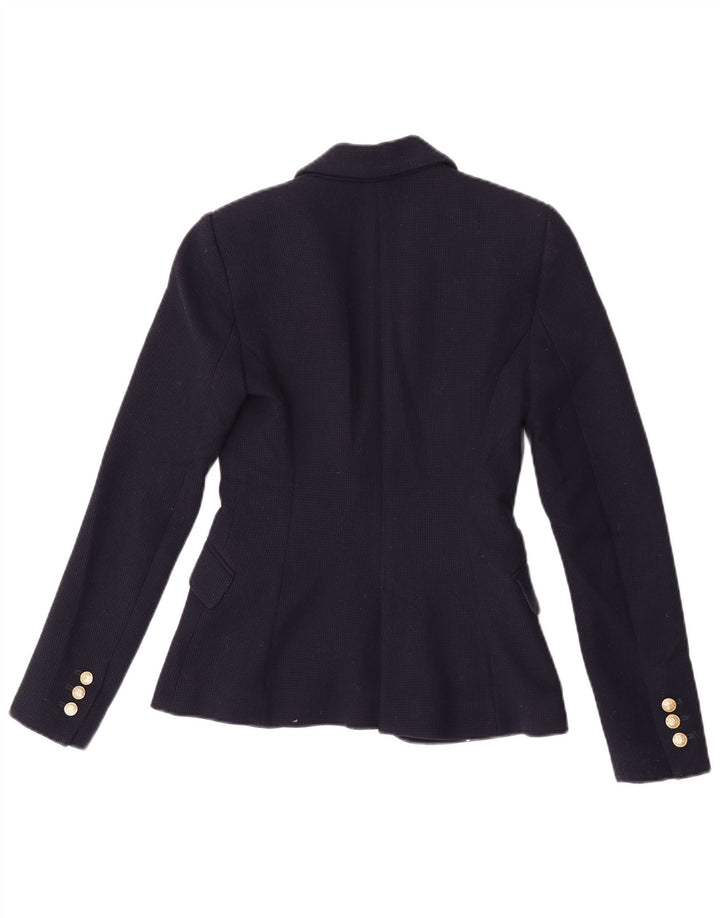 Zara Dame 1-knaps blazerjakke UK 6 XS marineblå polyester