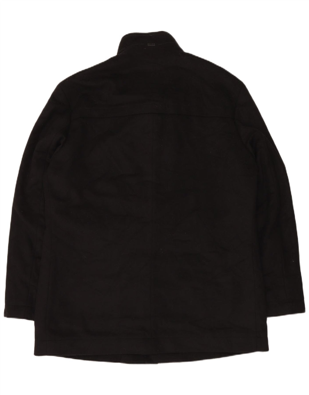 Hugo Boss Herre Overfrakke EU 56 3XL Sort Uld