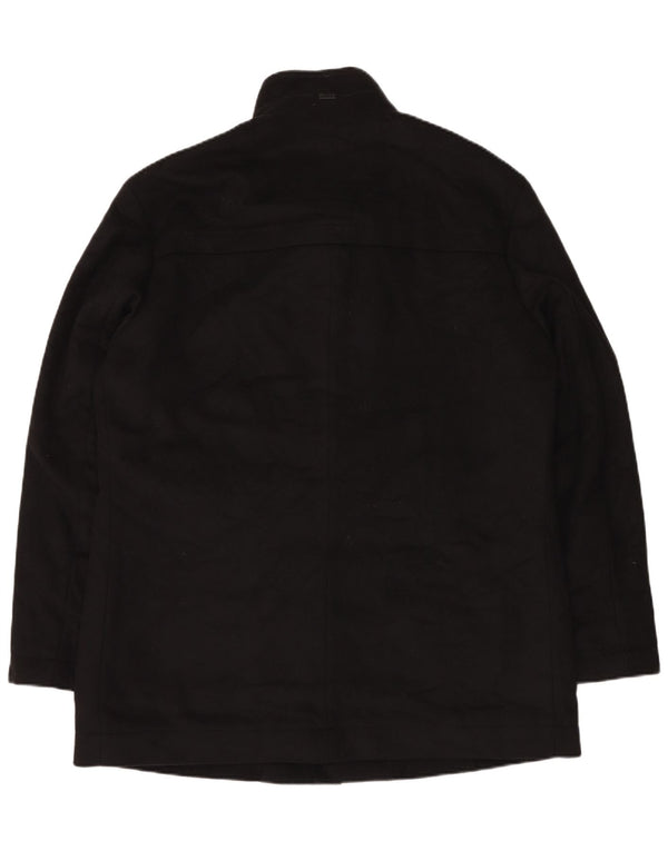 Hugo Boss Herre Overfrakke EU 56 3XL Sort Uld