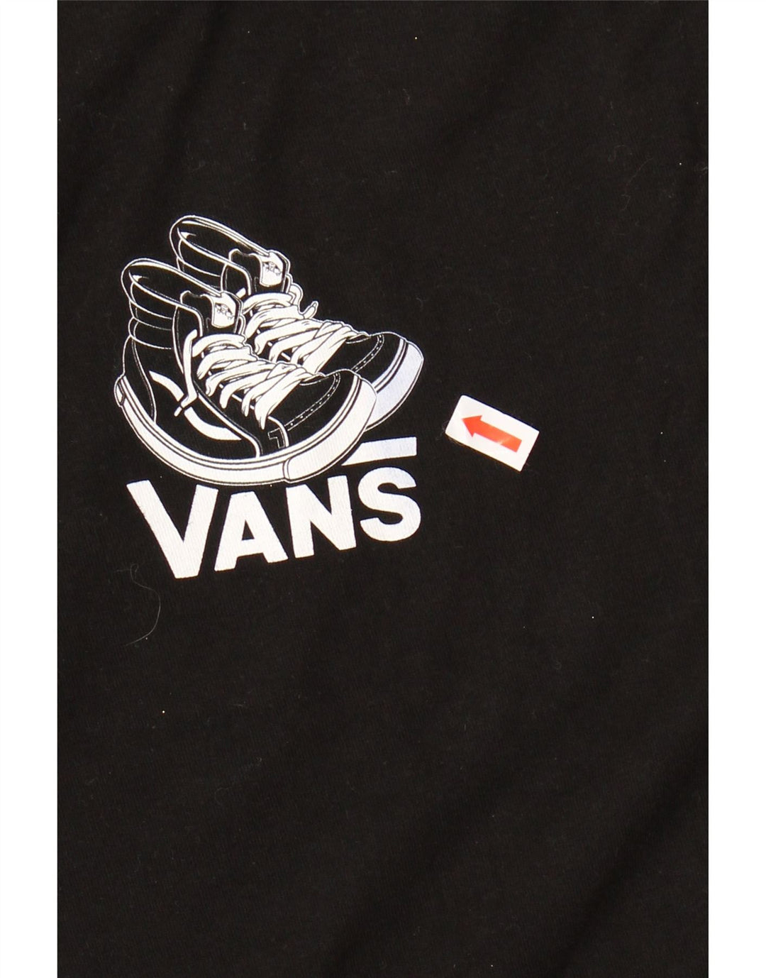 VANS Herre Classic Fit Grafisk T-Shirt Top XL Sort Bomuld