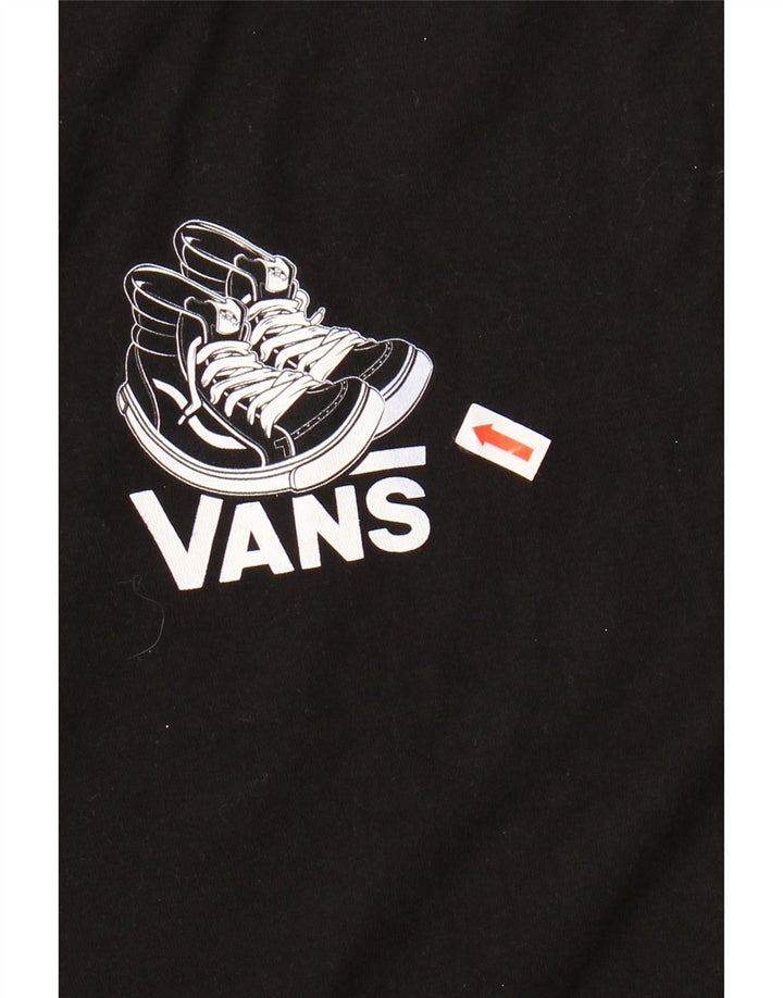 VANS Herre Classic Fit Grafisk T-Shirt Top XL Sort Bomuld