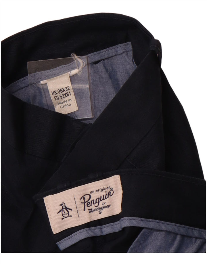 PENGUIN Herre Slim Chino Bukser W36 L32 Marineblå