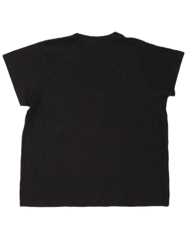 Champion Dame Grafisk T-Shirt Top UK 18 XL Sort Bomuld
