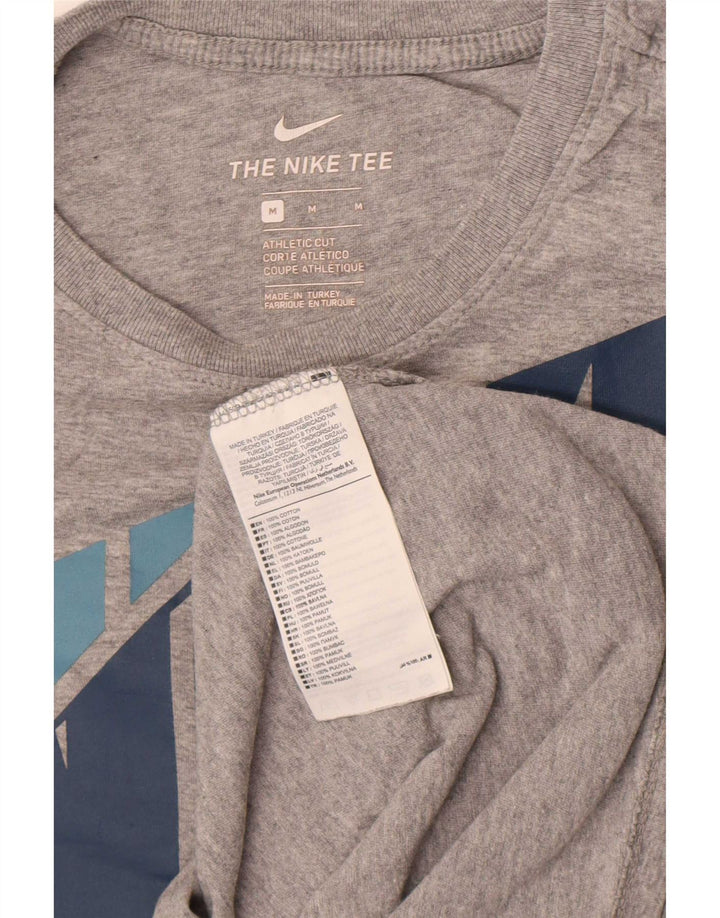 Nike Herre Athletic Cut Grafisk T-Shirt Top Medium Grey Bomuld