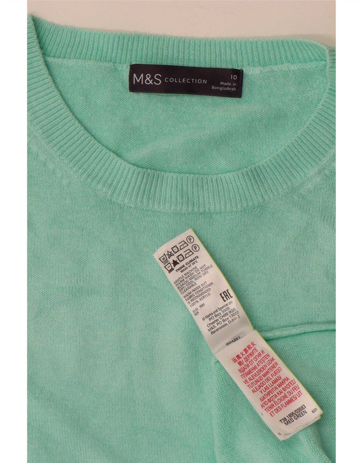 Marks & Spencer Dame Boat Neck Jumper Sweater UK 10 Small Turkis
